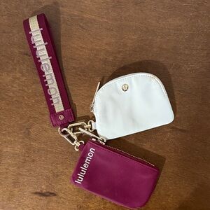 Lululemon Burgundy and White Wristlet Set